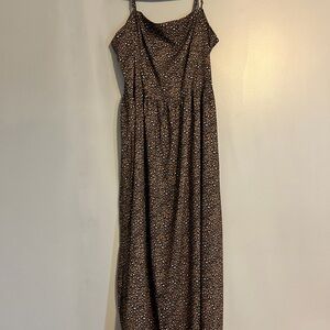 Goodthreads Sleeveless Brown Leopard-Print Maxi Dress.Sz L
